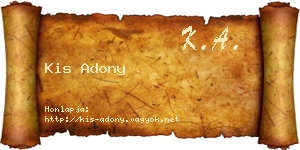 Kis Adony névjegykártya