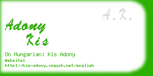 adony kis business card